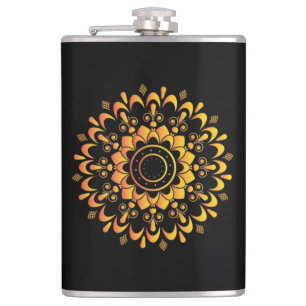 Golden Unique Mandala Design-95747 Flask