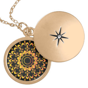 Golden Unique Mandala Design-95747 Gold Plated Necklace