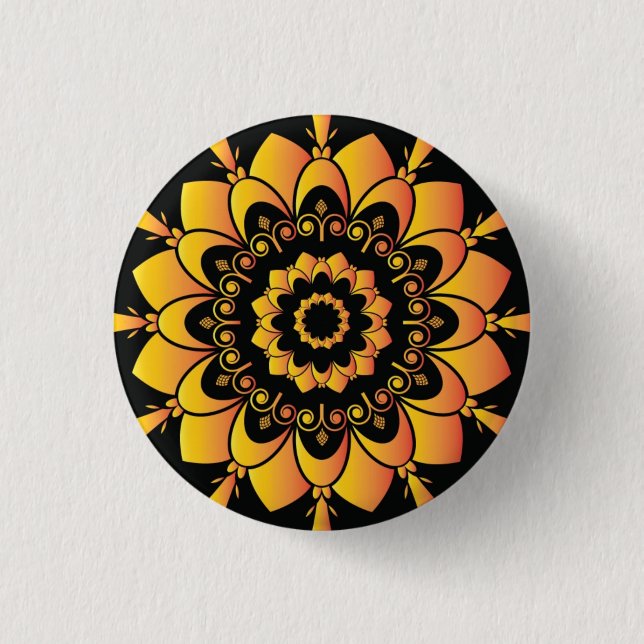 Golden Unique Mandala Design-95748 Button (Front)