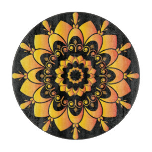 Golden Unique Mandala Design-95748 Cutting Board