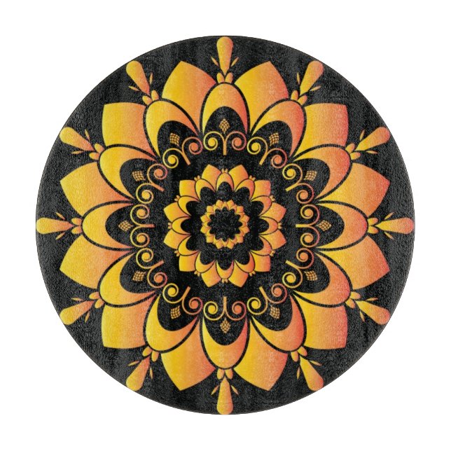 Golden Unique Mandala Design-95748 Cutting Board (Front)
