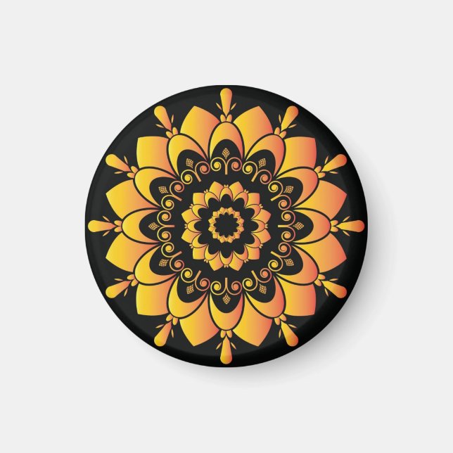 Golden Unique Mandala Design-95748 Magnet (Front)
