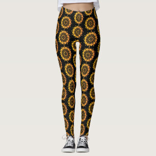 Golden Unique Mandala Design Leggings