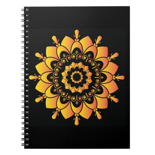 Golden Unique Mandala Design Notebook (Front)
