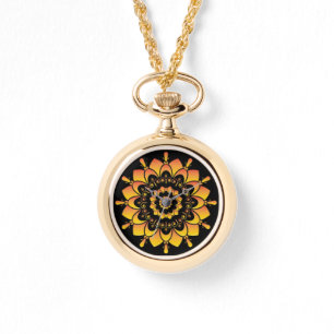 Golden Unique Mandala Design Watch