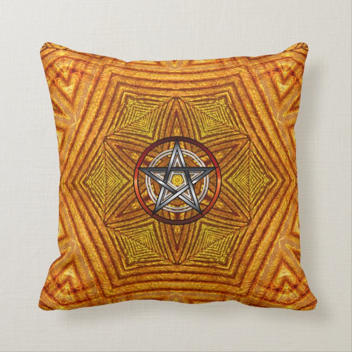 Golden Unity  Geometric Pentacle Cushion / Pillow