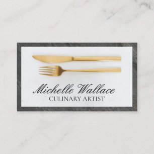 Golden Utensils   Culinary Business Card