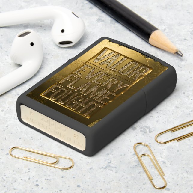 Golden Valor In Every Flame Zippo Lighter (On Table 2)