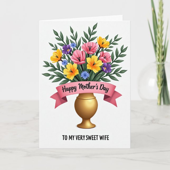Golden Vase Mothers Love Card (Front)