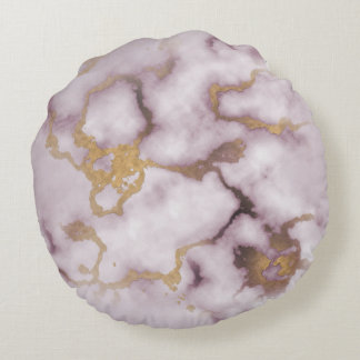 Golden Vein Marble Blush Aura Throw Pillows