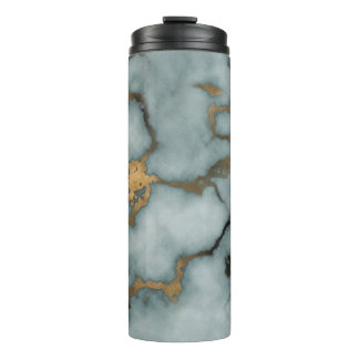 Golden Vein Marble Ocean Mist Thermal Tumbler