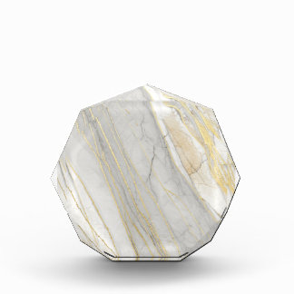 Golden Veined Carrara Marble Texture Acrylic Award