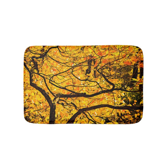 Golden Veins Of Autumn Bath Mat (Front)