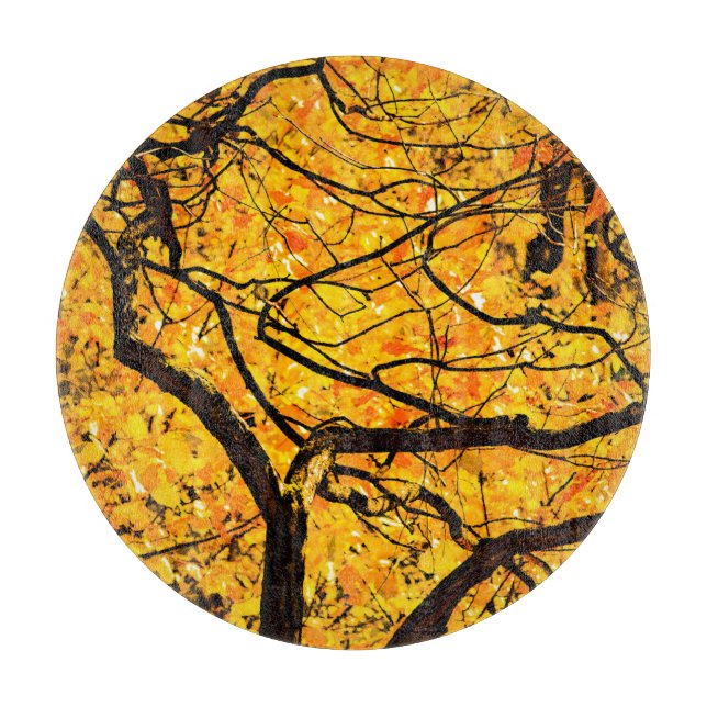 Golden Veins Of Autumn Cutting Board (Front)
