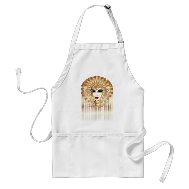Golden Venice Carnival Party Mask Adult Apron (Front)