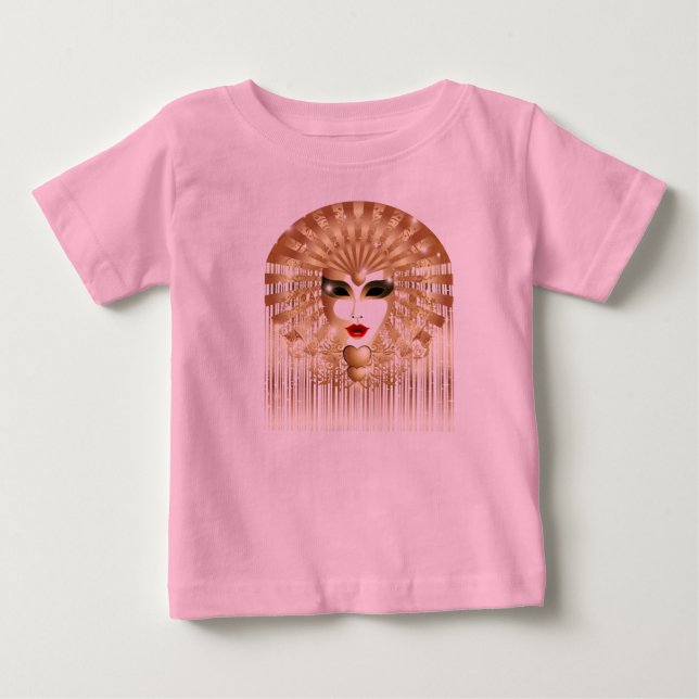 Golden Venice Carnival Party Mask Baby T-Shirt (Front)