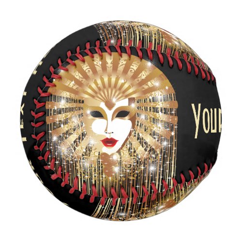 Golden Venice Carnival Party Mask Baseball