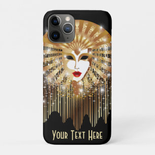 Golden Venice Carnival Party Mask iPhone 11 Pro Case