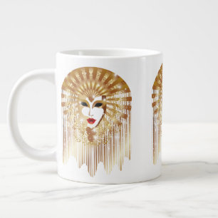 Golden Venice Carnival Party Mask Giant Coffee Mug