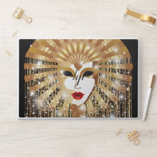 Golden Venice Carnival Party Mask HP Laptop Skin