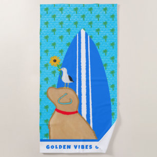 Golden Vibes Only Beach Towel