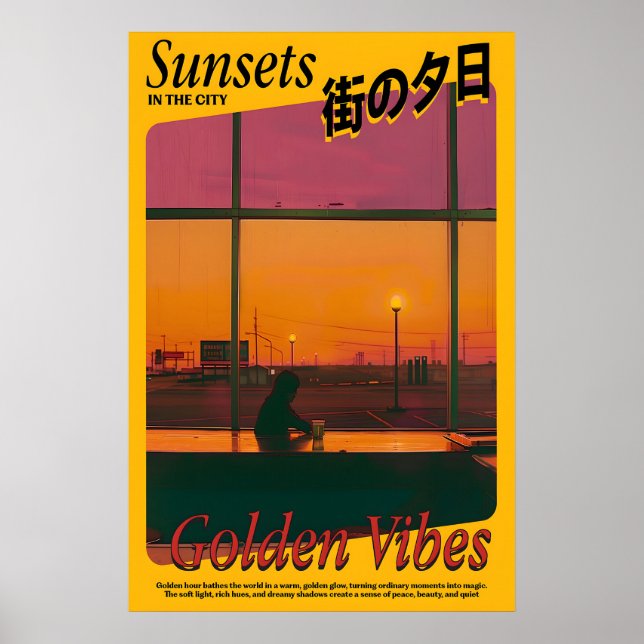 Golden Vibes Sunset Art Print Atmospheric (Front)