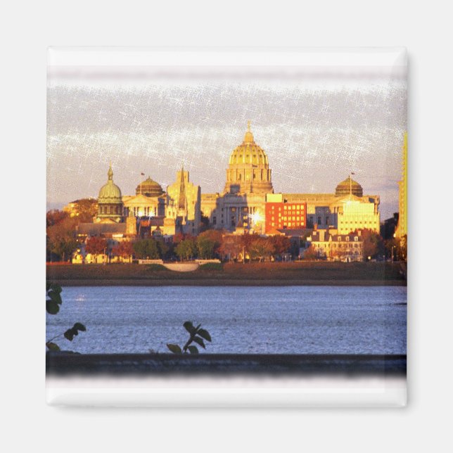 Golden View of Harrisburg, Pa Magnet (Front)