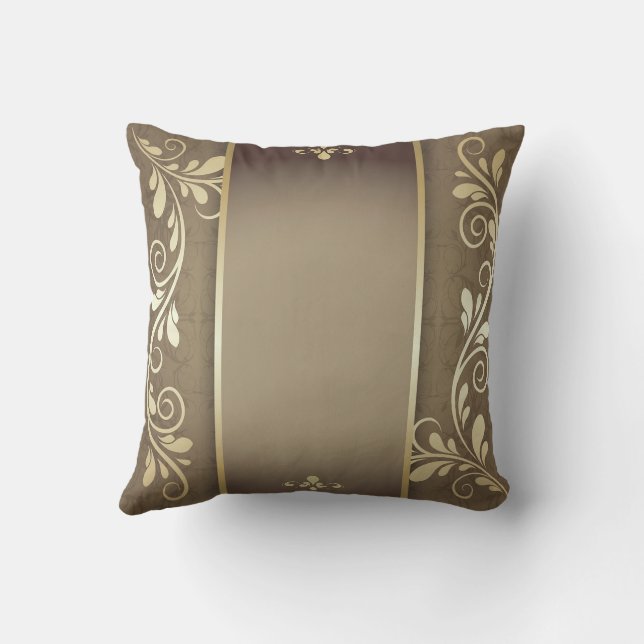 Golden Vine 16” x 16”  Throw Pillow (Back)