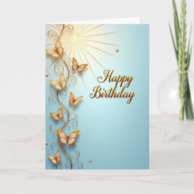 Golden Vine Birthday Card (Front)