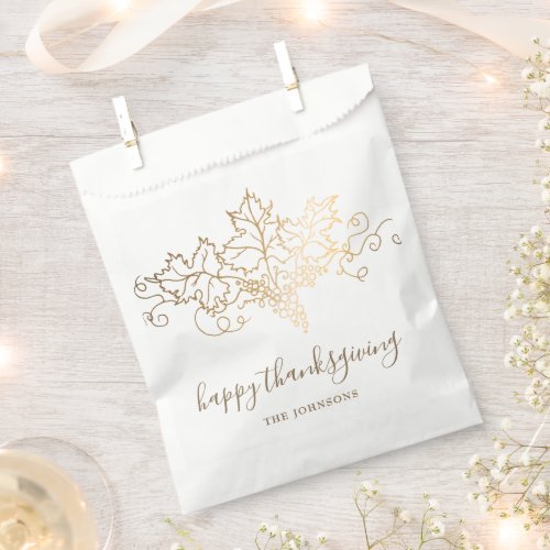 Golden Vineyard Thanksgiving Gift Favor Bag