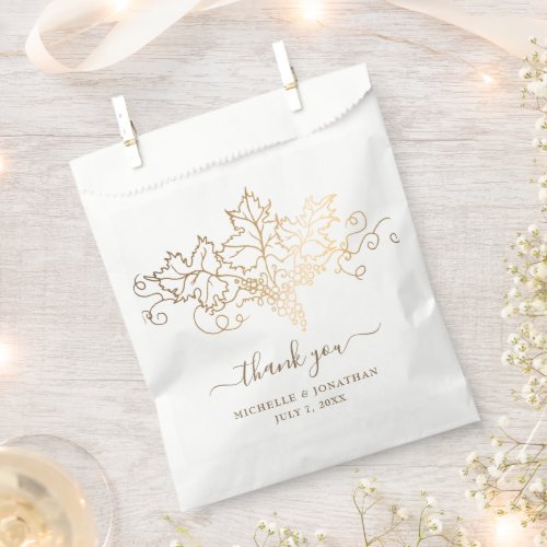 Golden Vineyard Wedding Gift Favor Bag