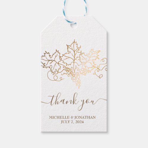 Golden Vineyard Wedding Gift Favor Bag Gift Tags