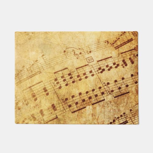 Golden Vintage Antique Sheet Music Score Sheet Doormat