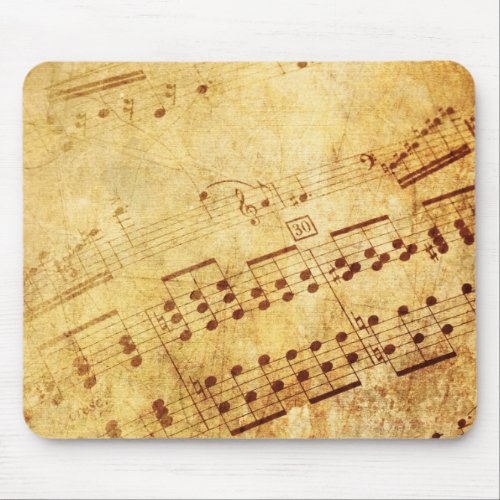 Golden Vintage Antique Sheet Music Score Sheet Mouse Pad