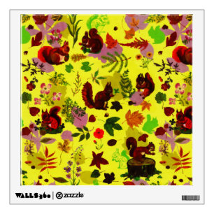 Golden Vintage Autumn Nature Foliage Forest Wall Decal