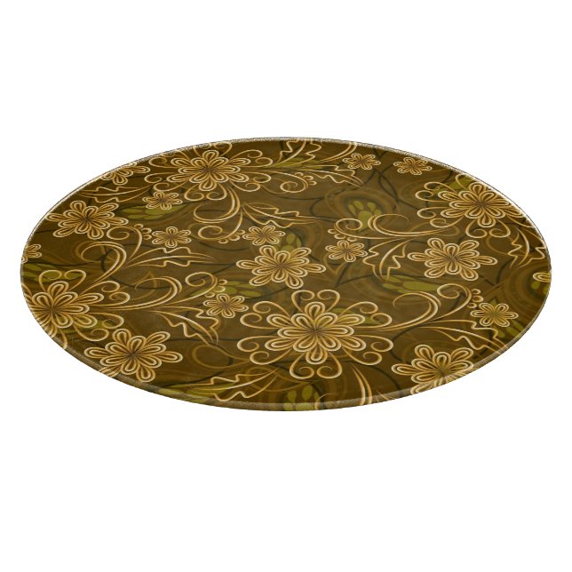 Golden vintage floral pattern cutting board (Corner)