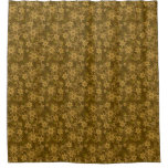 Golden vintage floral pattern shower curtain