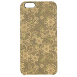 Golden vintage floral pattern clear iPhone 6 plus case