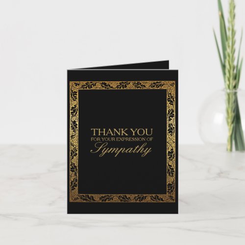 Golden Vintage Frame 2 Sympathy Thank You Note C