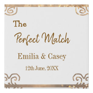 Golden vintage glitter the perfect match couple na faux canvas print