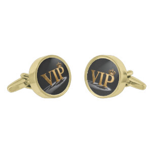 Golden Vintage Letter - VIP with Crown 8 Cufflinks
