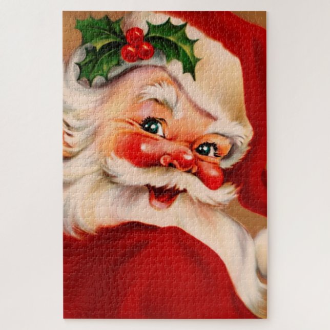 Golden vintage santa claus jigsaw puzzle (Vertical)