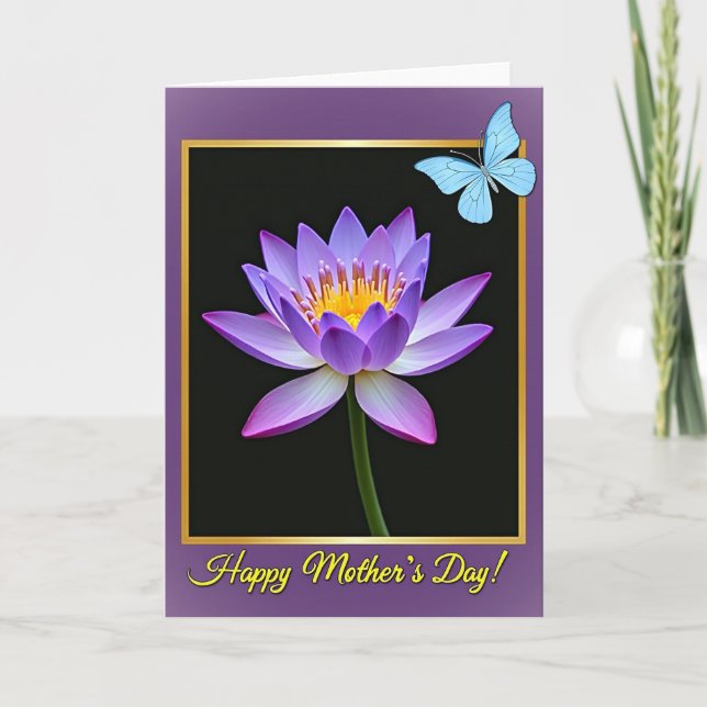 Golden Violet Mothers Day Card (Front)
