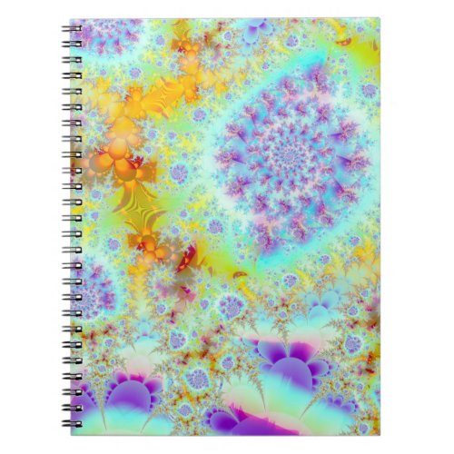 Golden Violet Sea Shells, Abstract Fractal Ocean Notebook