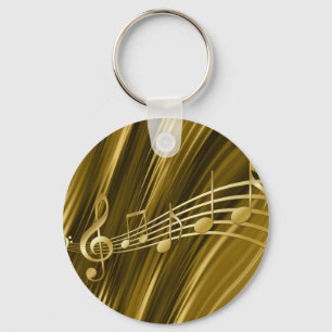 Golden violin key keychain