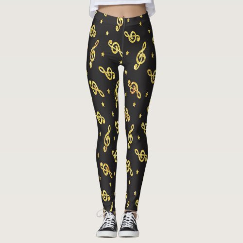 Golden Violin Key Leggings