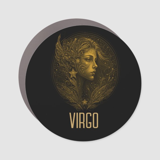 Golden Virgo classic zodiac sign black (Front)