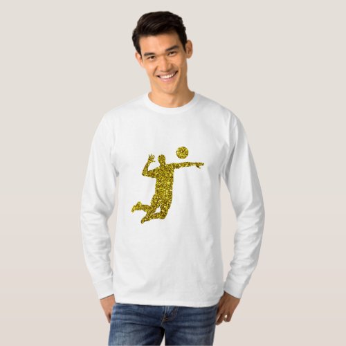 Golden Volleyball Long Sleeve T_Shirt