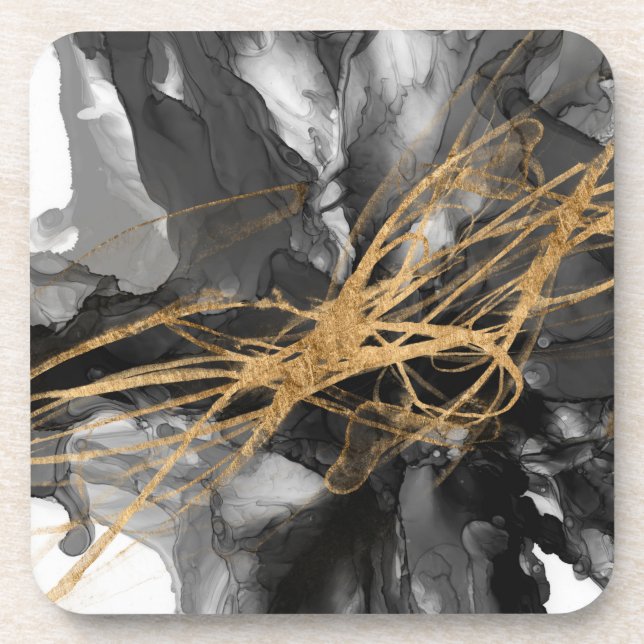 Golden Vortex I Beverage Coaster (Front)