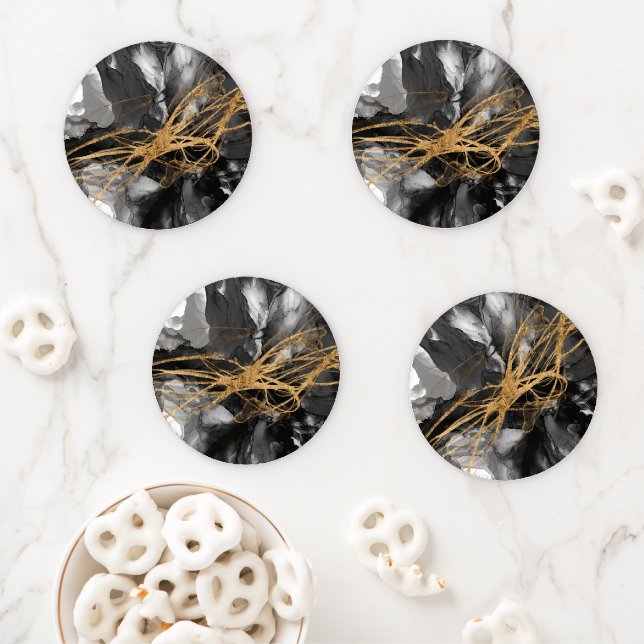 Golden Vortex I Coaster Set (In Situ)